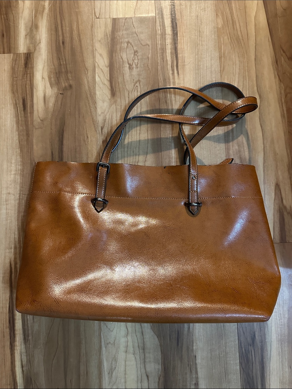 S-Zone Women's Tan Leather Tote Bag - Stylish Everyday Carry